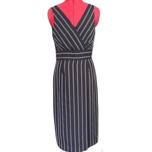 ANTONIO MELANI Navy and White Striped Dress